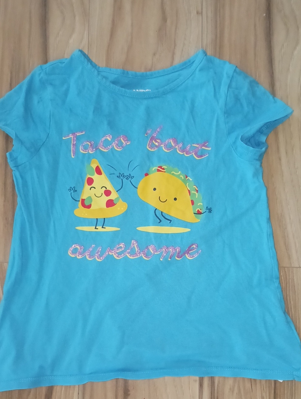 🔴10/$13❗️SALE❗️Lands' End Bright Blue 'Taco 'bout Awesome' Graphic Tee